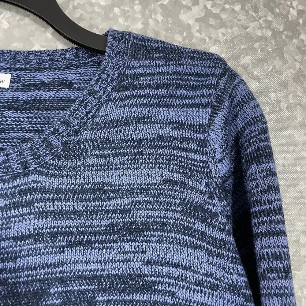 Croft & Barrow Blue Marled Asymmetrical Hem Sweater - Size PXL - 3/4 Sleeves
